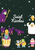 Saint Nicolas parmi les étoiles joyeuses